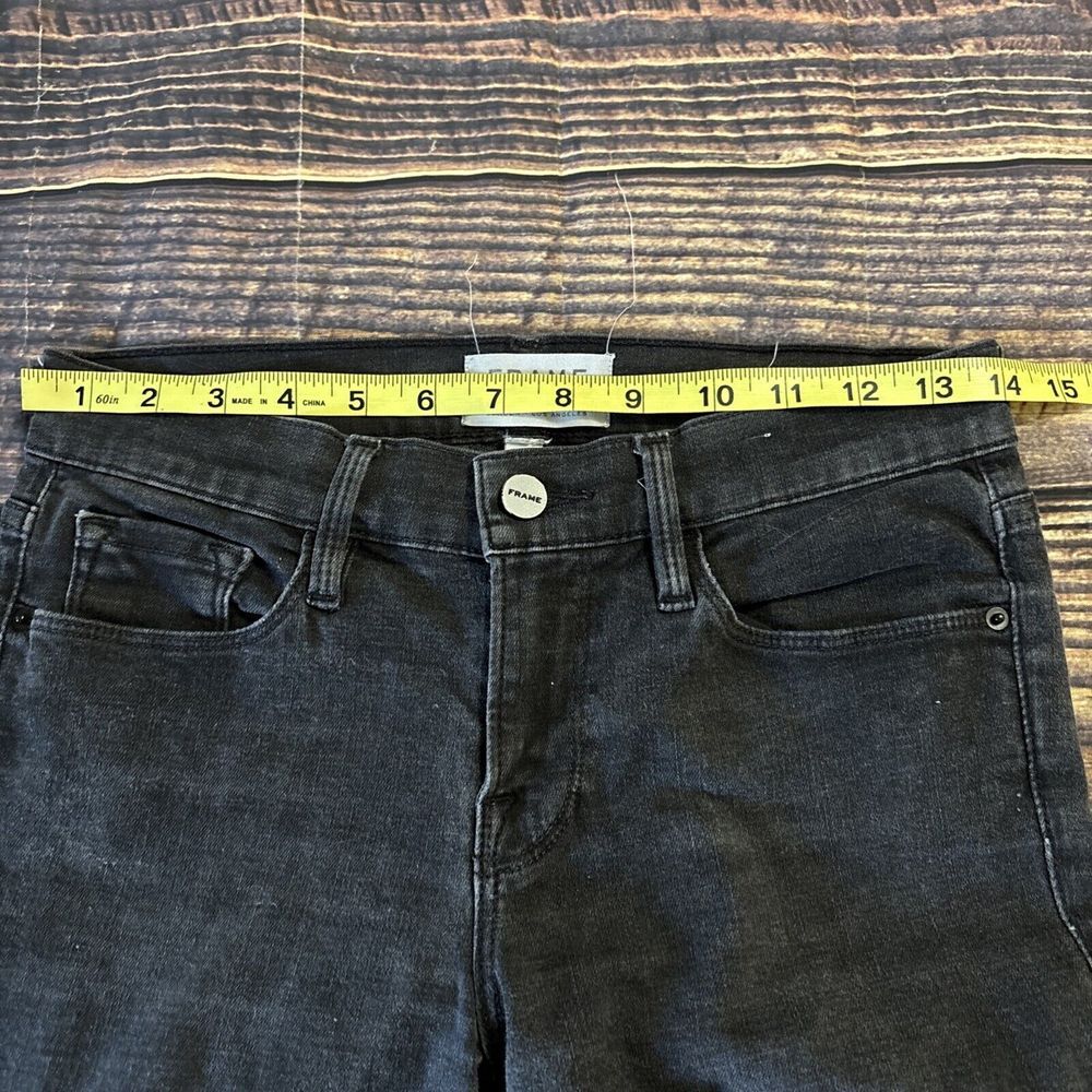 Frame Denim Women's Le Skinny de Jeanne Black Distressed Jeans size 26 - Picture 4 of 8